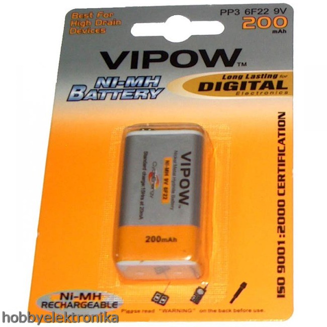 akumulatork vipow 6f22 9v nimh